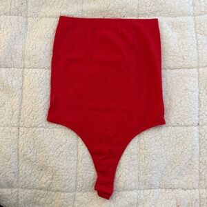 SWS Red Ribbed High-Waist Bodysuit